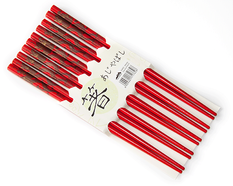 Japanisches Stäbchen 5er-Set, rot#A6172