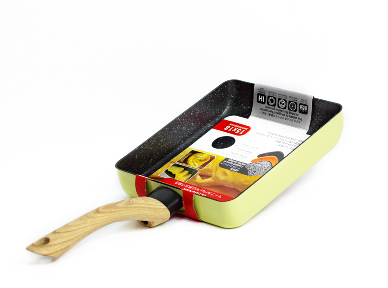 Omelettepfanne, schwarz/gelb, Aluminum#A6730