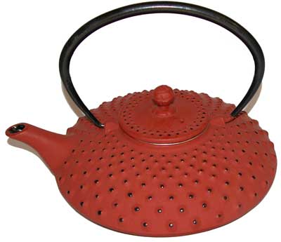 Gußeiserne Teekanne, rot#A6772